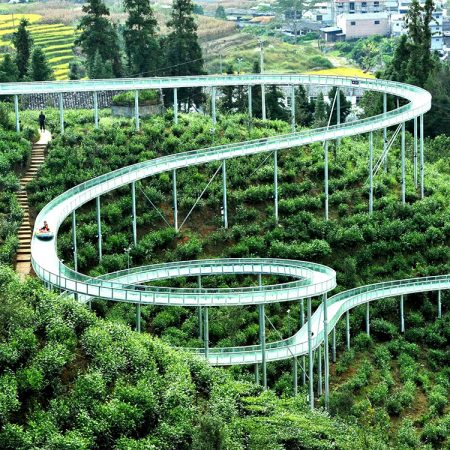Glass water slide